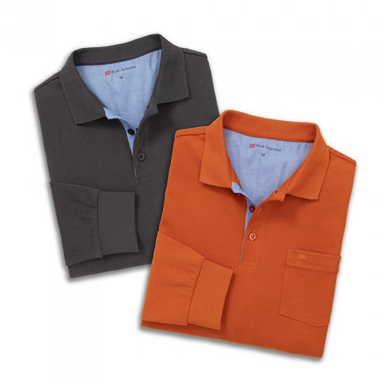 Polo-sweatshirt als set 3XL (64/66) | Donkergrijs#Baksteen