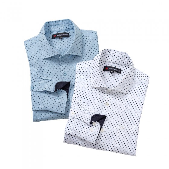 MILANO stretchhemd als set 3XL (47/48) | Wit#Lichtblauw