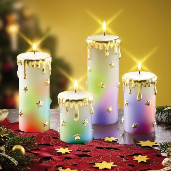 Advent-led-regenboogkaarsen, Set van 4 