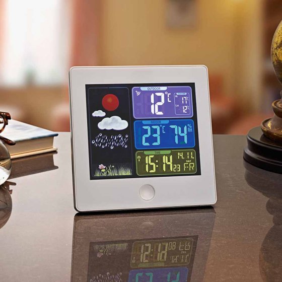 Weerstation met radioklok 