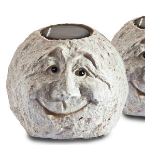Stenen lamp op zonne-energie „Happy Face“ 