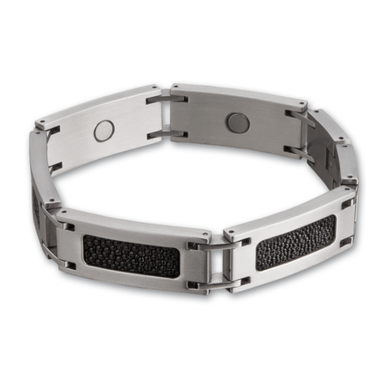 Magneetarmband met roggenleer 