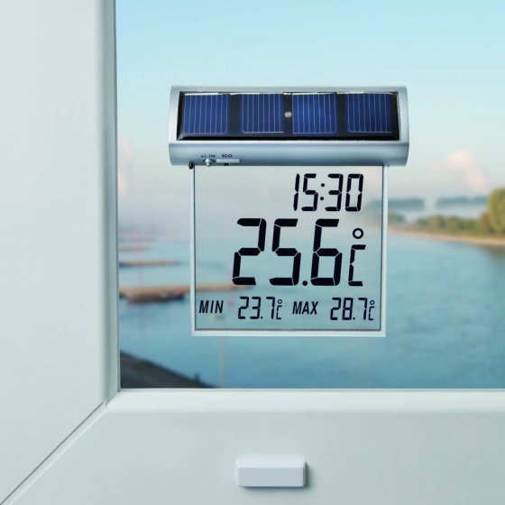 Solar digitale vensterthermometer 