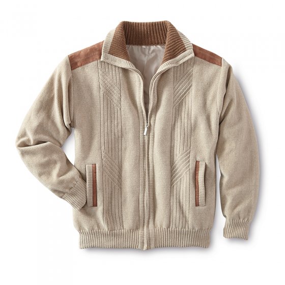 Gebreide blouson van chenille XXL | Beige