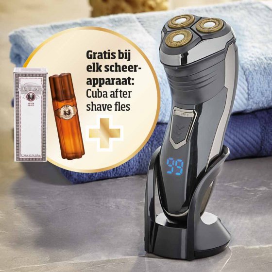 Oplaadbaar scheerapparaat met 3 scheerkoppen 