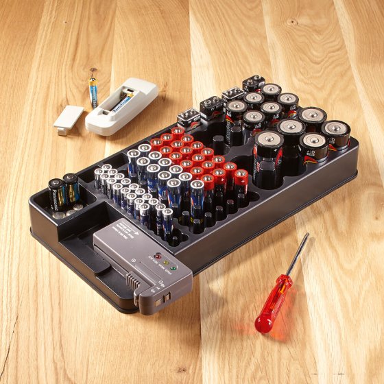 Batterijen-bewaarbox met tester 