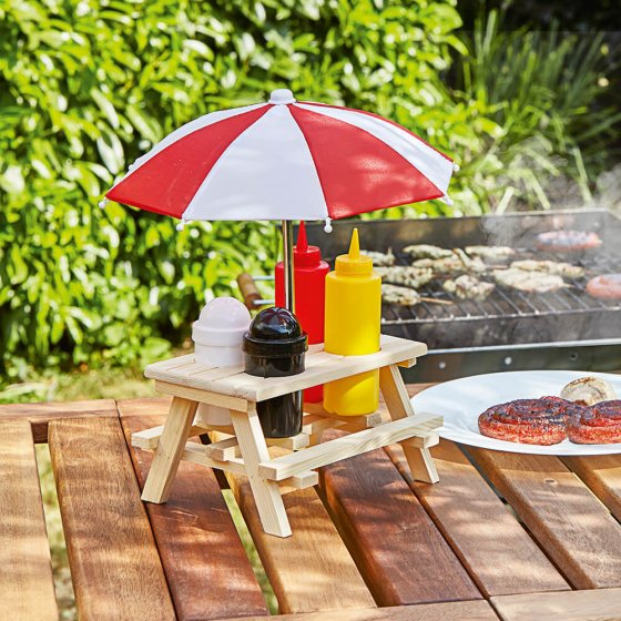 Houten picknicktafel-kruidenhouder 