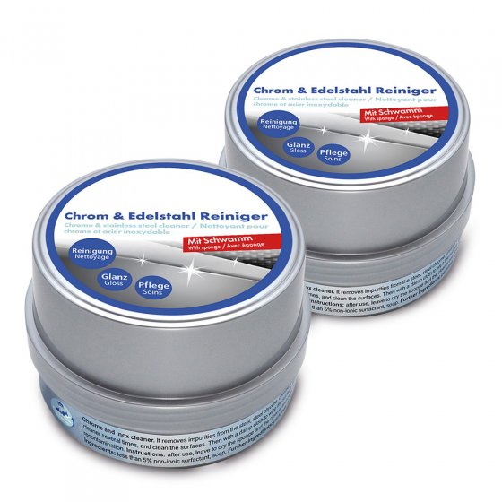 Chroom- en edelstaalreiniger met afpareleffect Set van 2 stuks