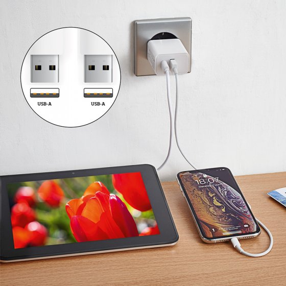 Duo-USB-stopcontactadapter 