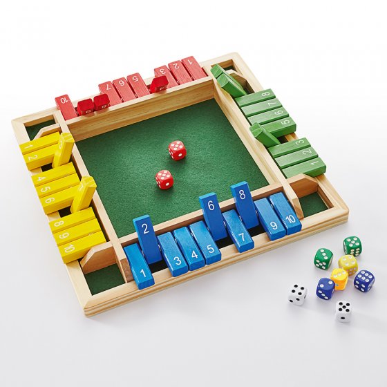 Shut the box voor vier in kleur 