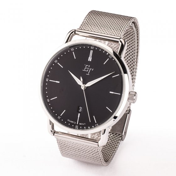 zilveren Milanese horloge 