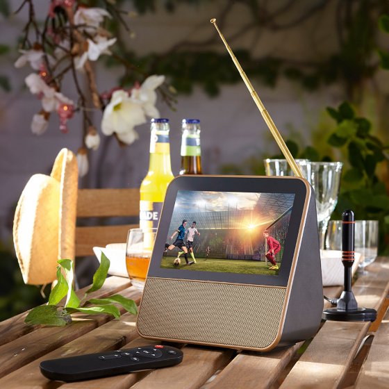 Draagbare dvb-T2 speler met DAB+-radio 