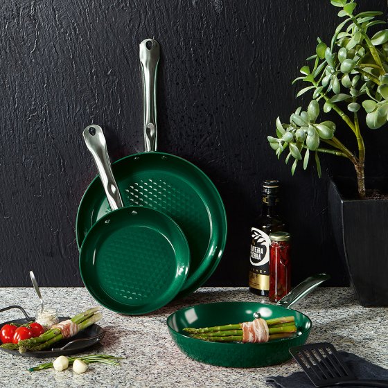 Pannenset met hoge rand ’Ceraflon Smaragd’