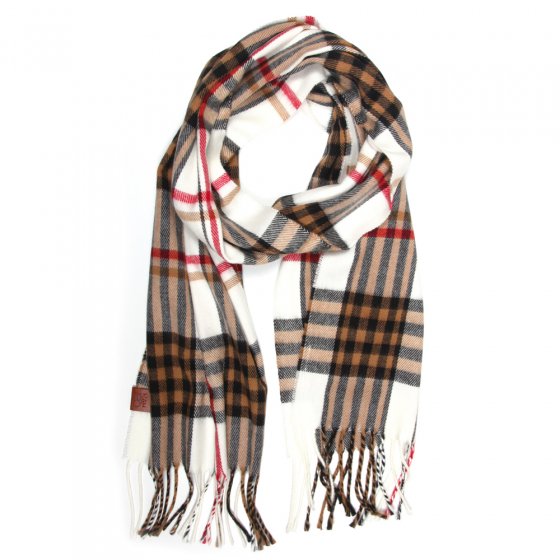 Sjaal met ruitjesmotief Beige