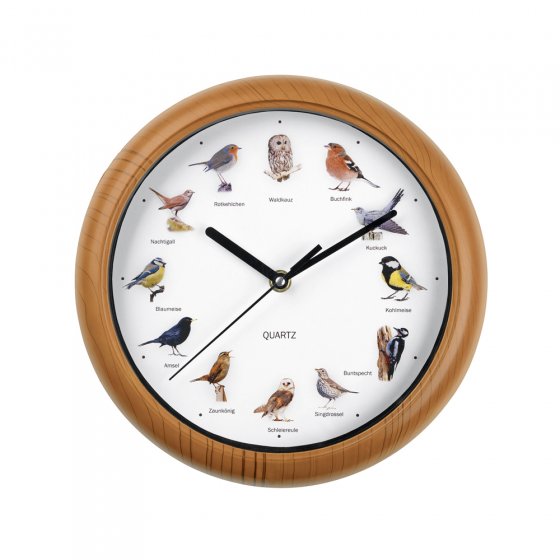 Wandklok met vogelgeluiden 
