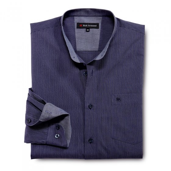 Modern overhemd met opstaande kraag XL | Blauw