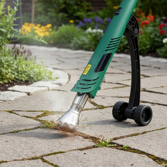 Elektrische onkruidverwijderaar met wieltjes 