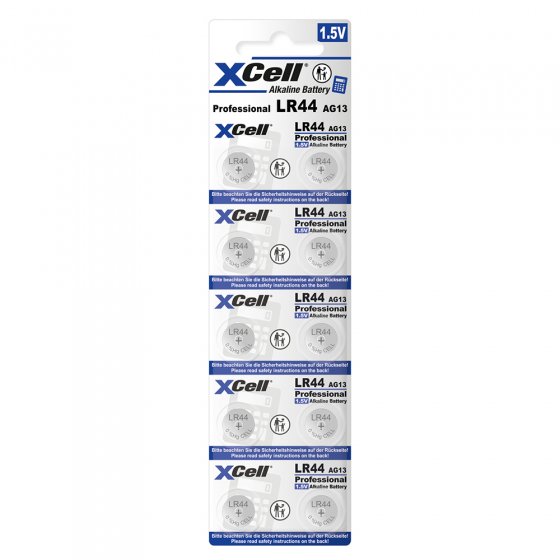 Knoopcelbatterijen LR44 in een verpakking van 10 stuks 