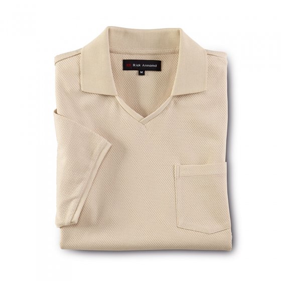 Tricot poloshirt L | Beige