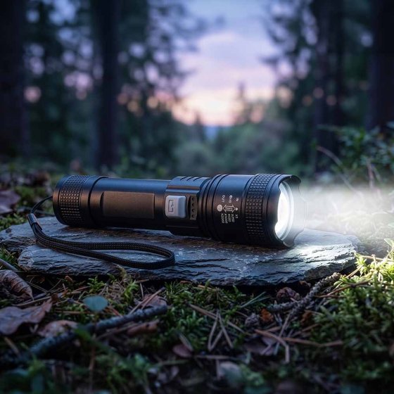 LED-zaklamp op accu 