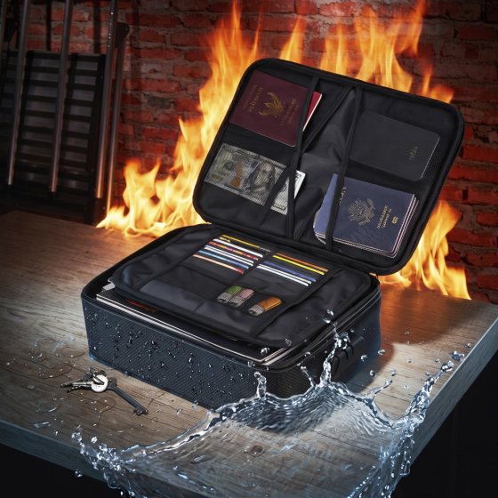 Brand- en waterbestendige documententas 