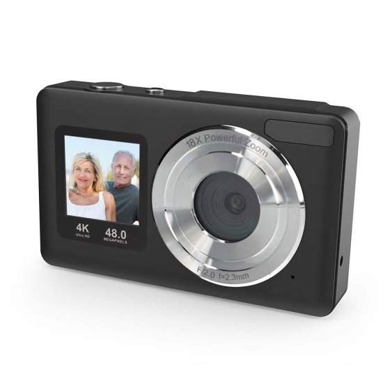 Digitale camera met dubbel scherm 
