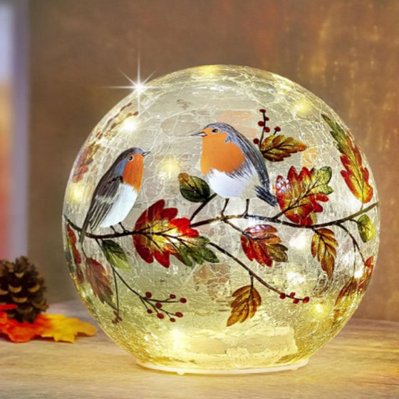 LED-glazen bol "Herfsttijd" 