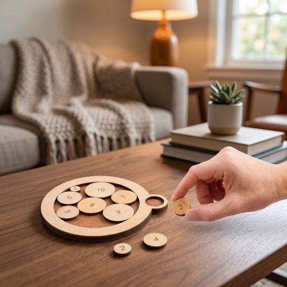 Schijf-puzzelspel „Getallencirkel“ 