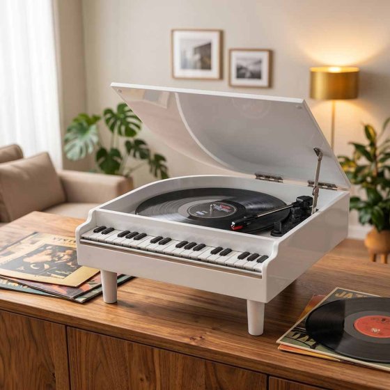 Platenspeler in piano-look 
