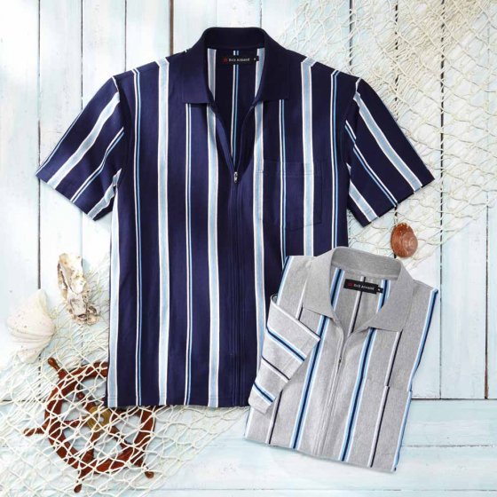 Poloshirt met volledige rits 3XL | Marine