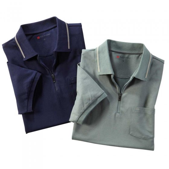 Poloshirt met ritskraag als set