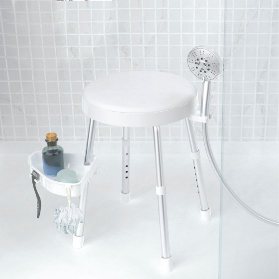 Douche- en badkruk met draaibare zitting