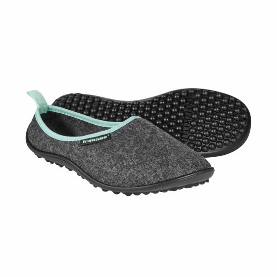 Acasa blotevoetenpantoffels grijs/mint 