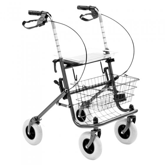 Stalen rollator met dienblad