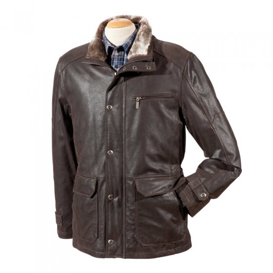 Leren winterjas