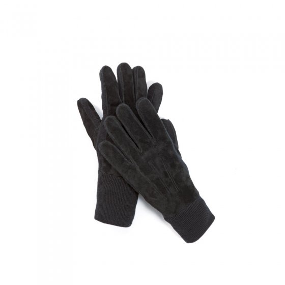 Lederhandschoenen met breiwerk