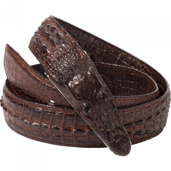 Leren riem ’Alligator-kop’ 