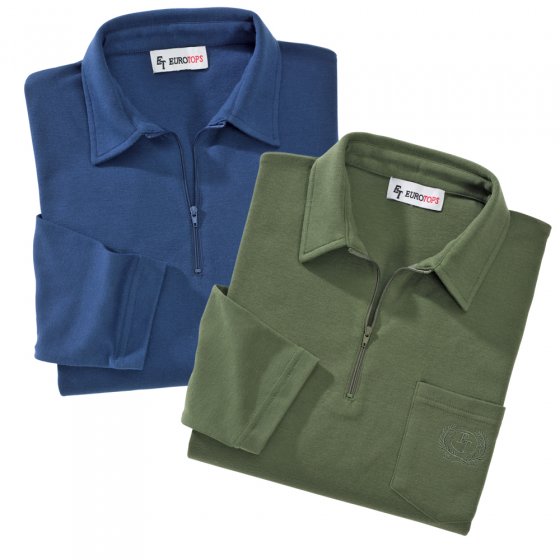 Langarm poloshirts in duo-pack 