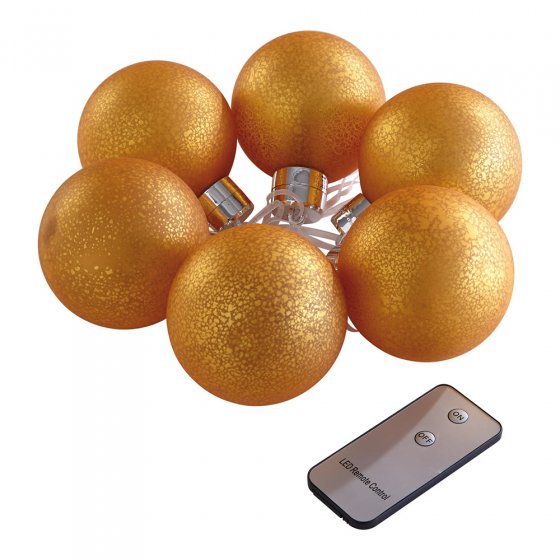 LED-kerstballen met afstandsbediening 6 stuks 