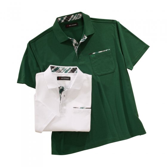 Polo shirt met contrastdelen Set van 2 stuks 