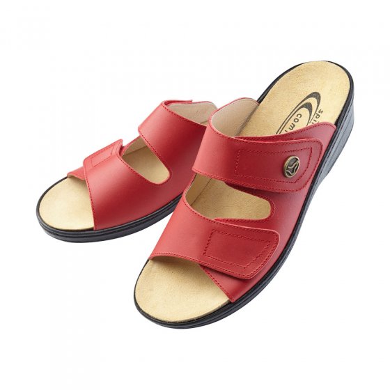 Pantolette Leder Uni,rot,42