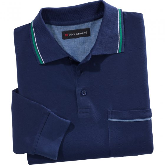 Piqué-poloshirt,Marine + groen 