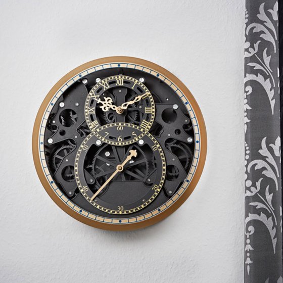 Skelet horloge "zwart en goud" 