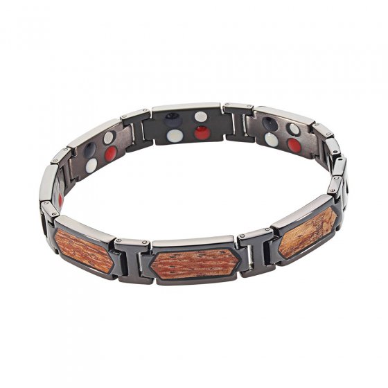 Titanium-armband met rozenhout