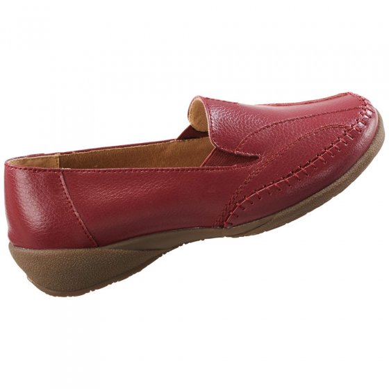 Leren mocassins met stretchinzet 