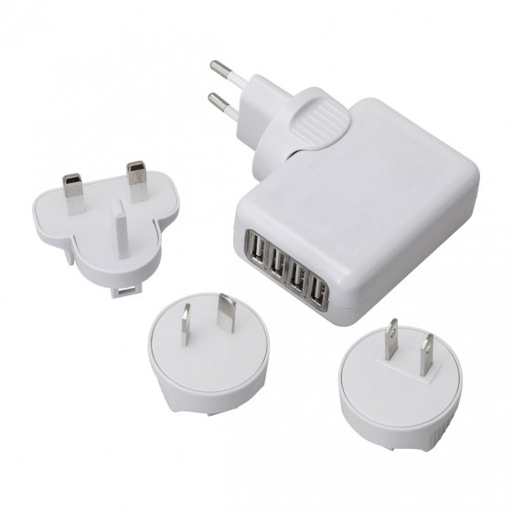 4-voudige USB-lader voor op reis
