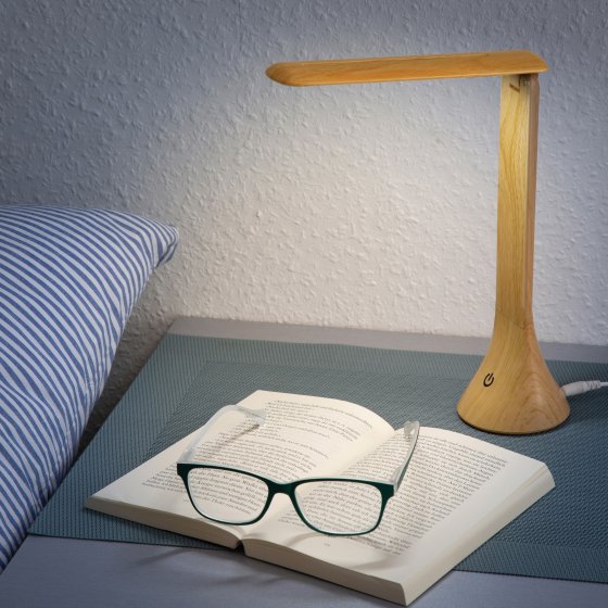 Mobiele lamp in hout-look