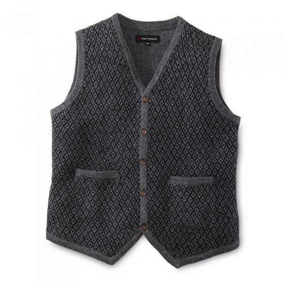 Mouwloos jacquardvest M | Antraciet