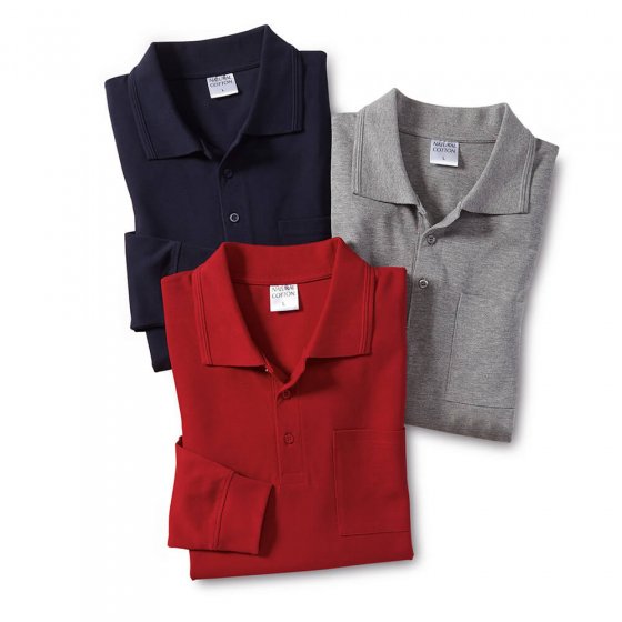 Piqué-poloshirt 3 stuks