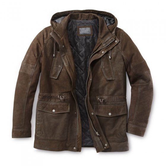 Leren parka 58 | Bruin